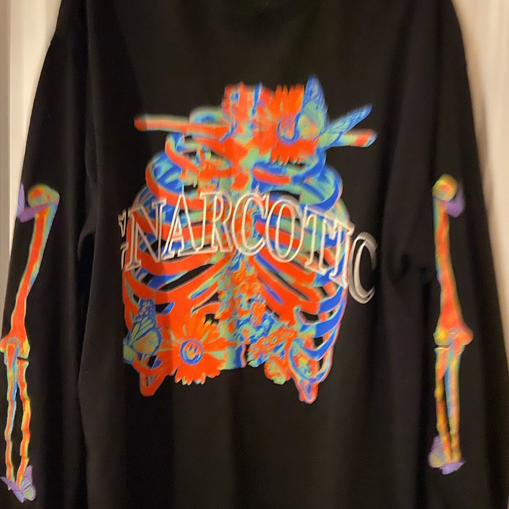 Men’s GNARCOTIC Brand Skater/Streetwear Black Long Sleeve T-shirt 2X